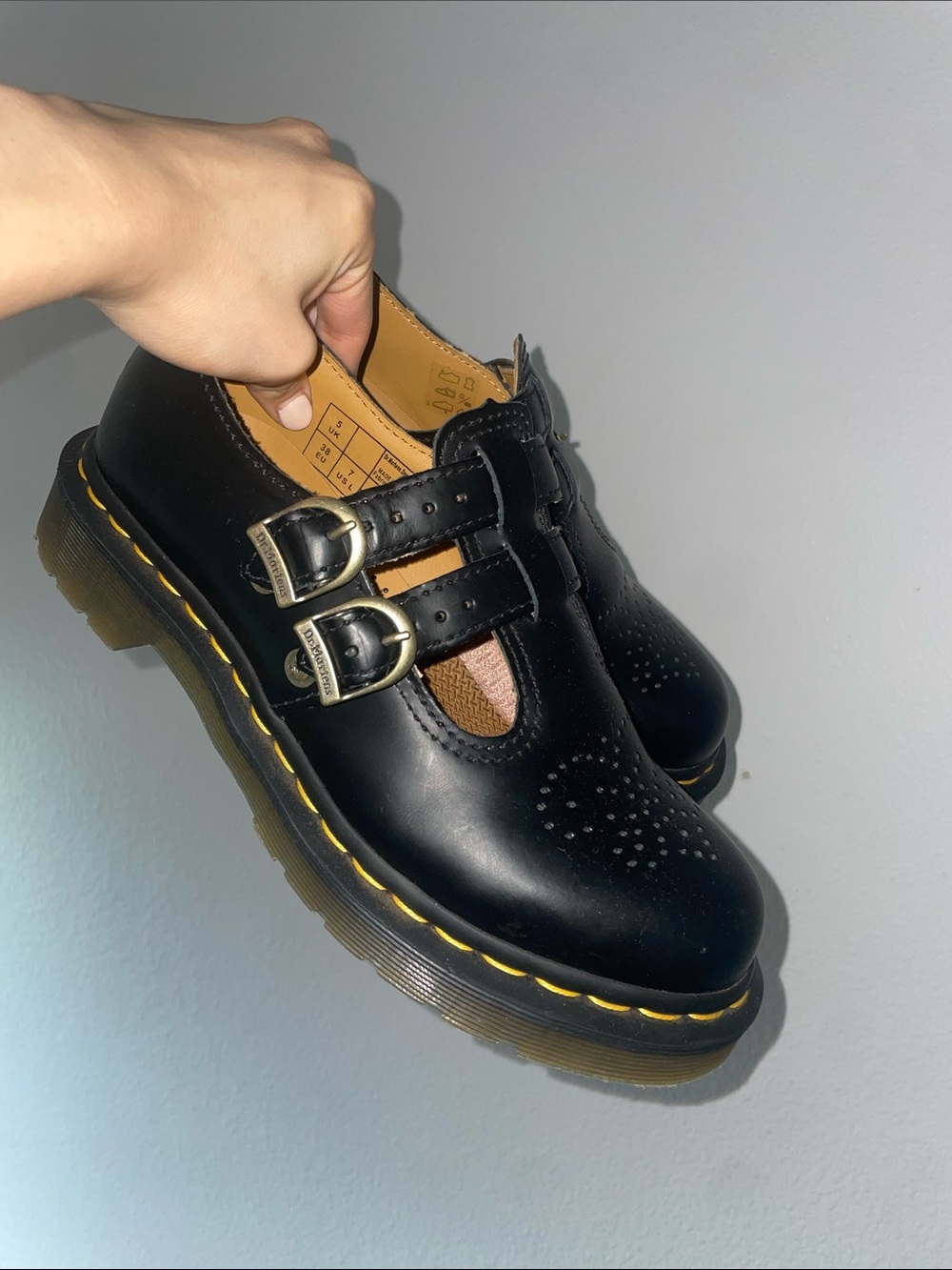 Black Double-Buckle Mary Jane Shoes